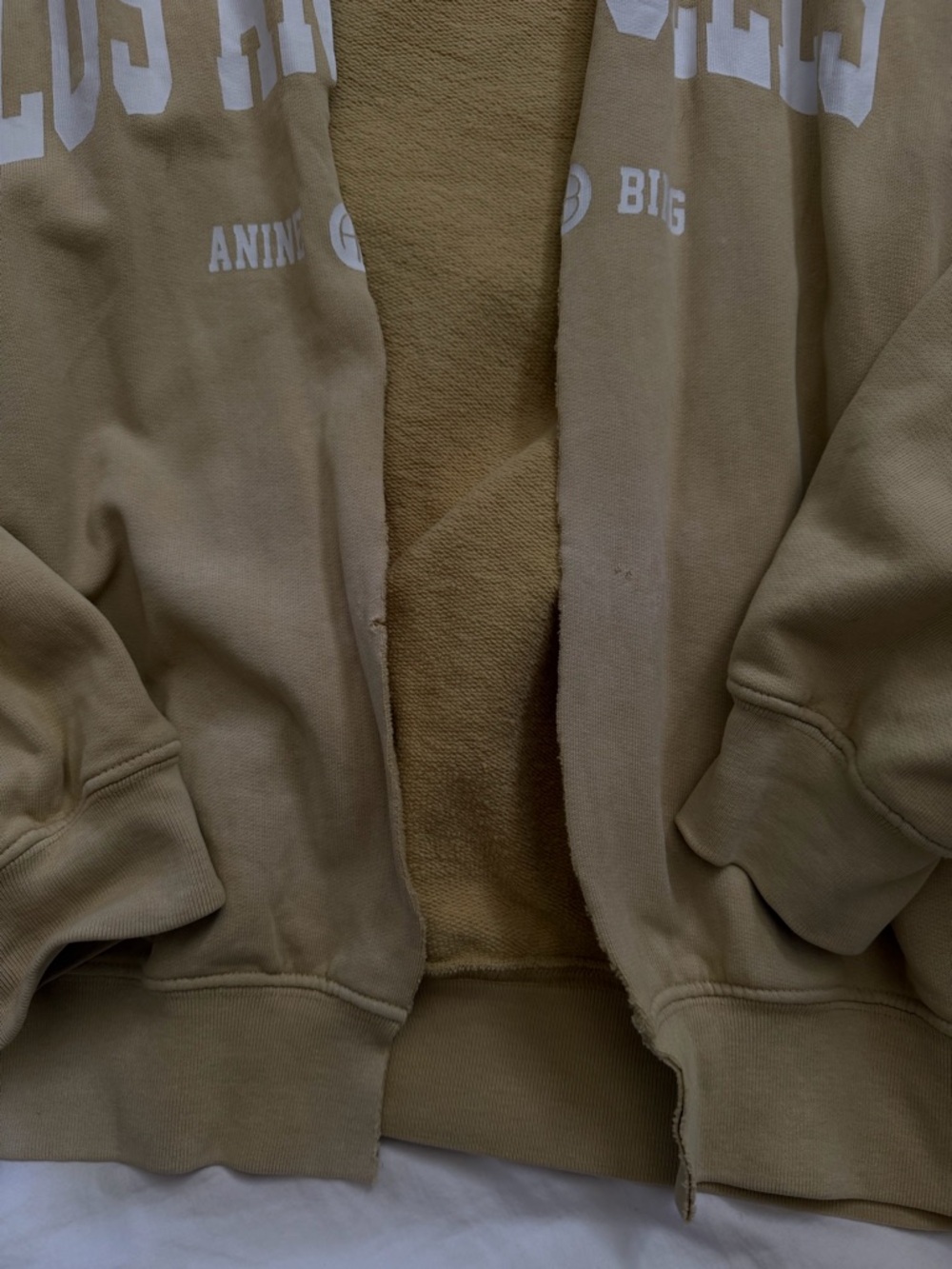Anine bing Los Angeles M Butter yellow modified sweatshirt into sweat jacket - Picture 6 of 6